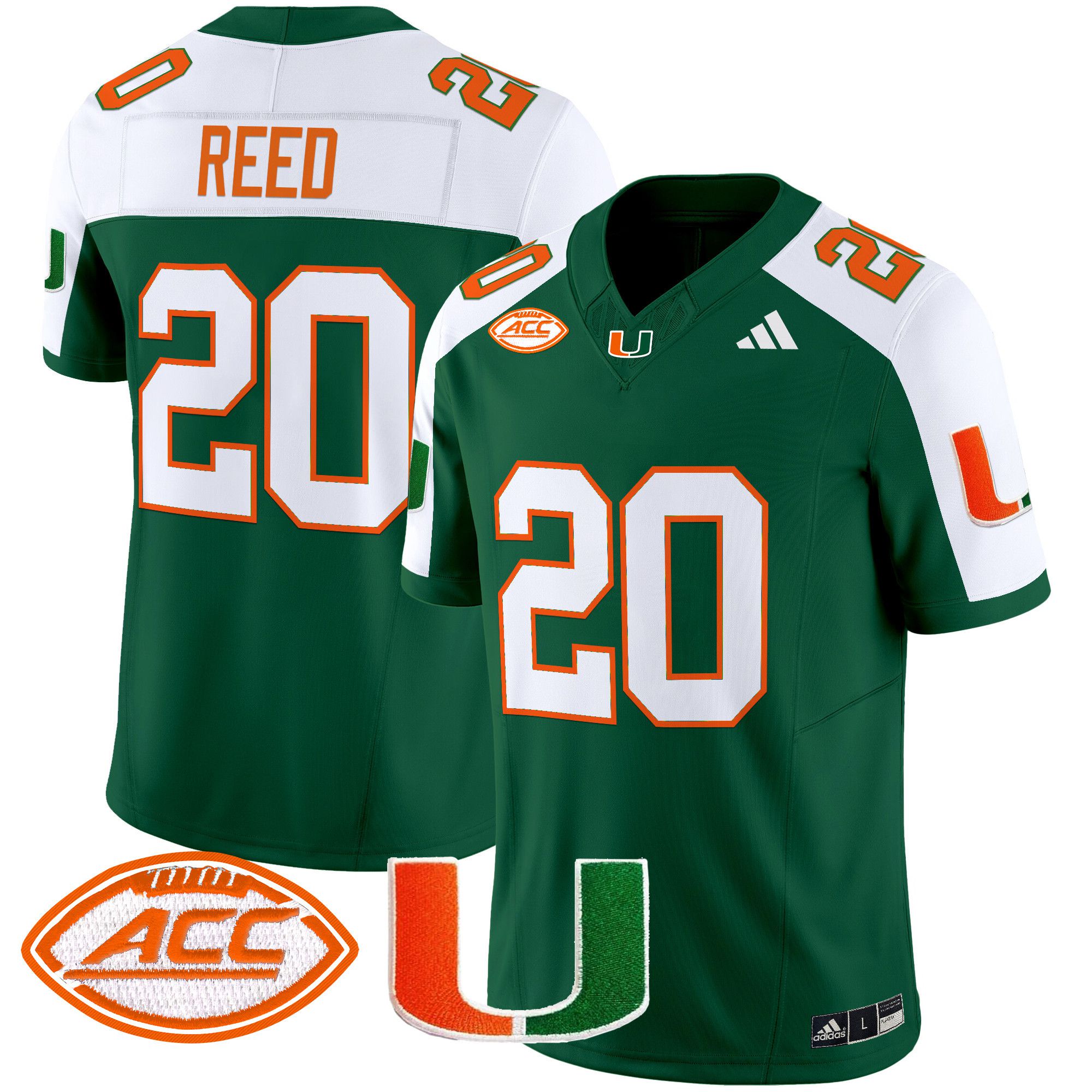 Men Miami Hurricanes #20 Reed Green 2024 Vapor Limited NCAA Jersey->ncaa teams->NCAA Jersey